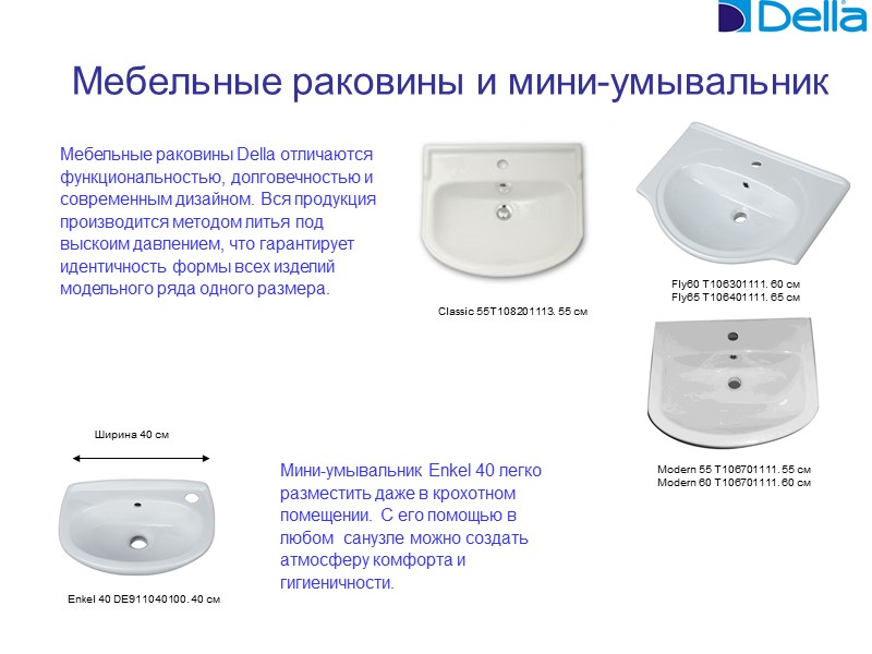 Мебельные раковины и мини-умывальник Мини-умывальник Enkel 40 легко  разместить даже в крохотном 